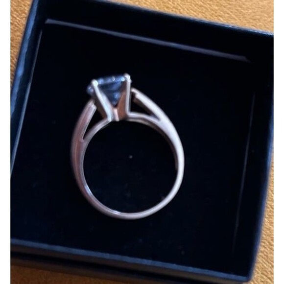 14K Solid Yellow Gold CZ 6 modern Classic Engagement Wedding Promise Ring 3.6 G - Picture 9 of 12